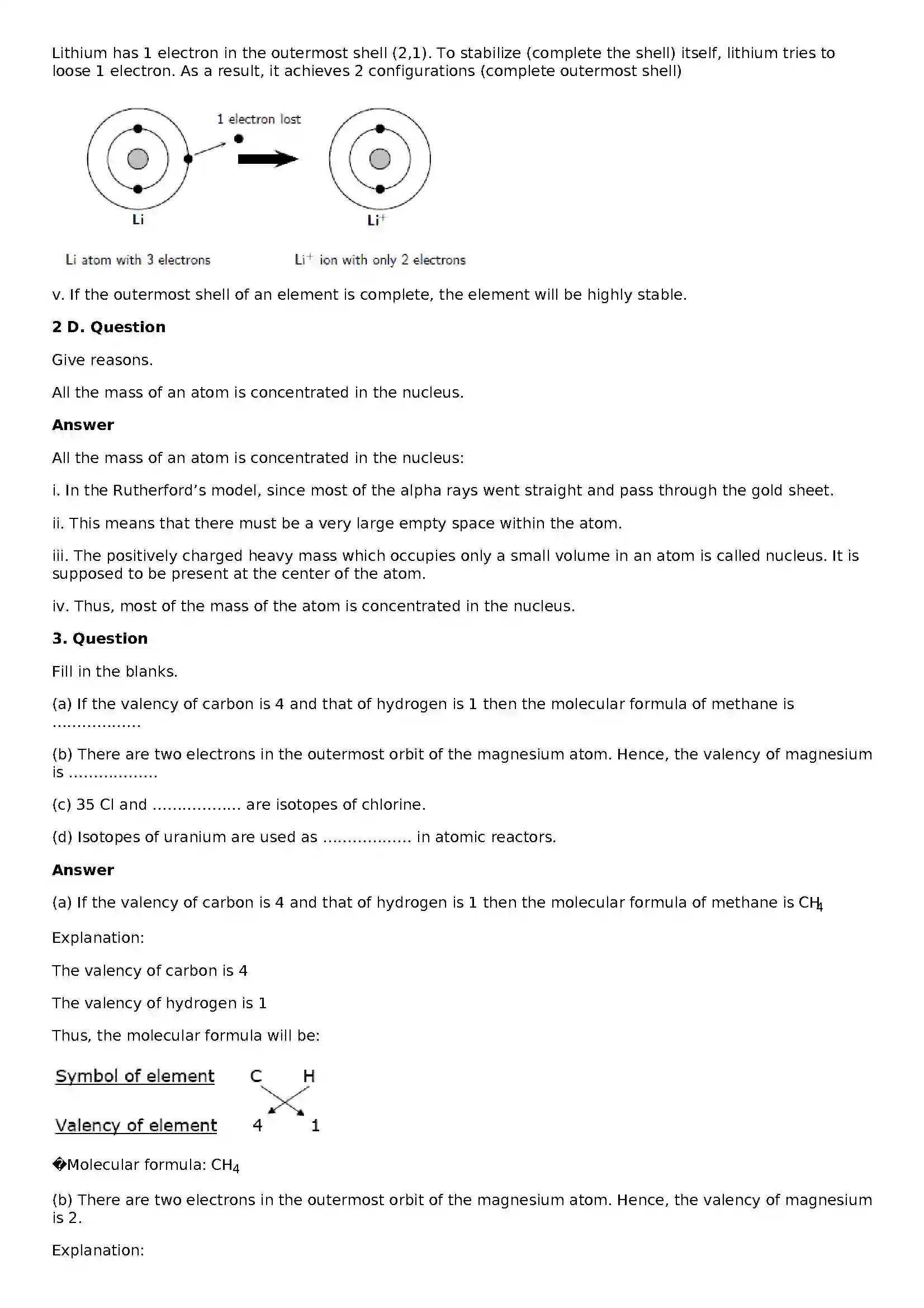 Maharashtra Board Class 8th General Science The Structure of an Atom Solution 5