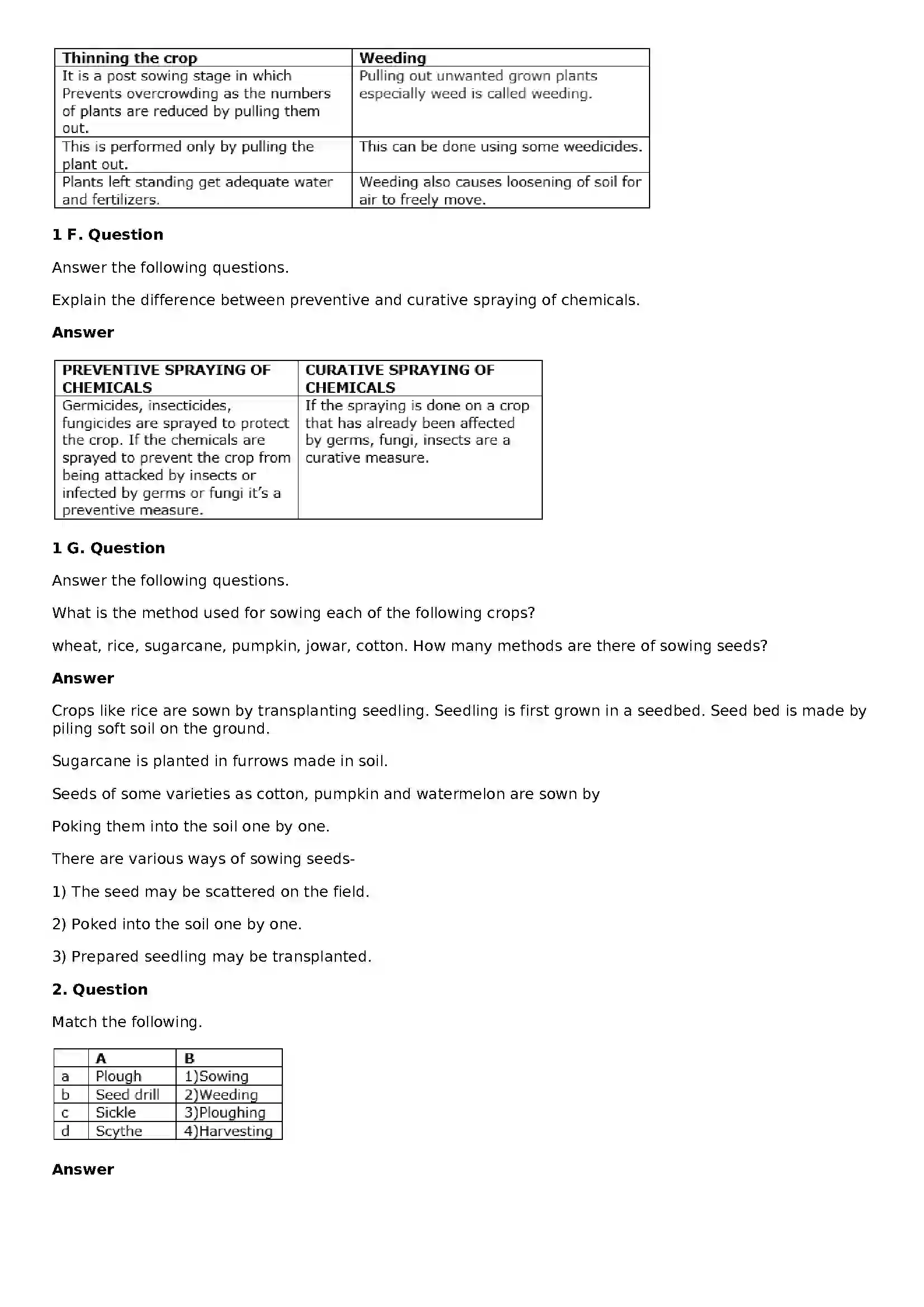Maharashtra Board Class 8th General Science Agriculture Solution 2