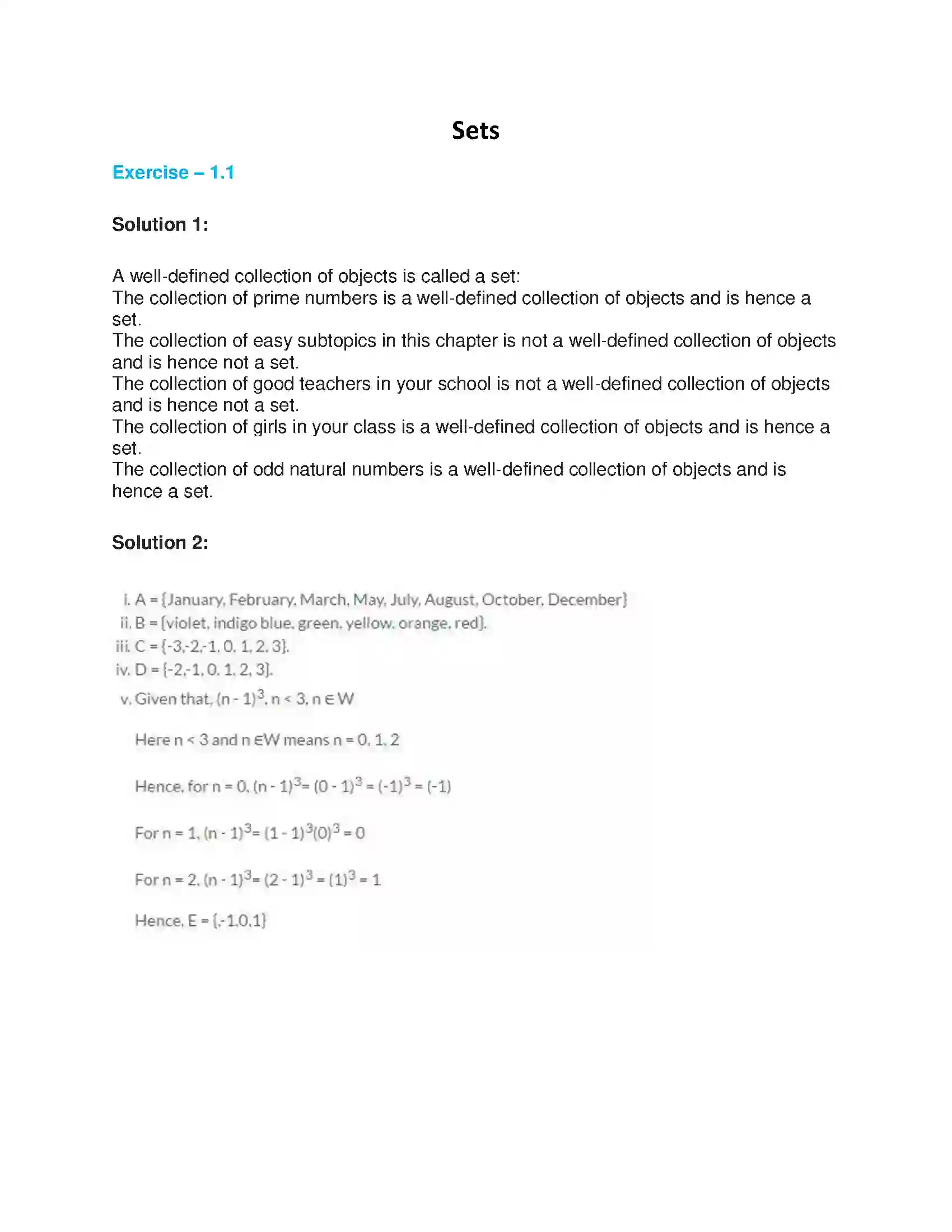 Maharashtra Board Class 9th Algebra Sets Solution 1