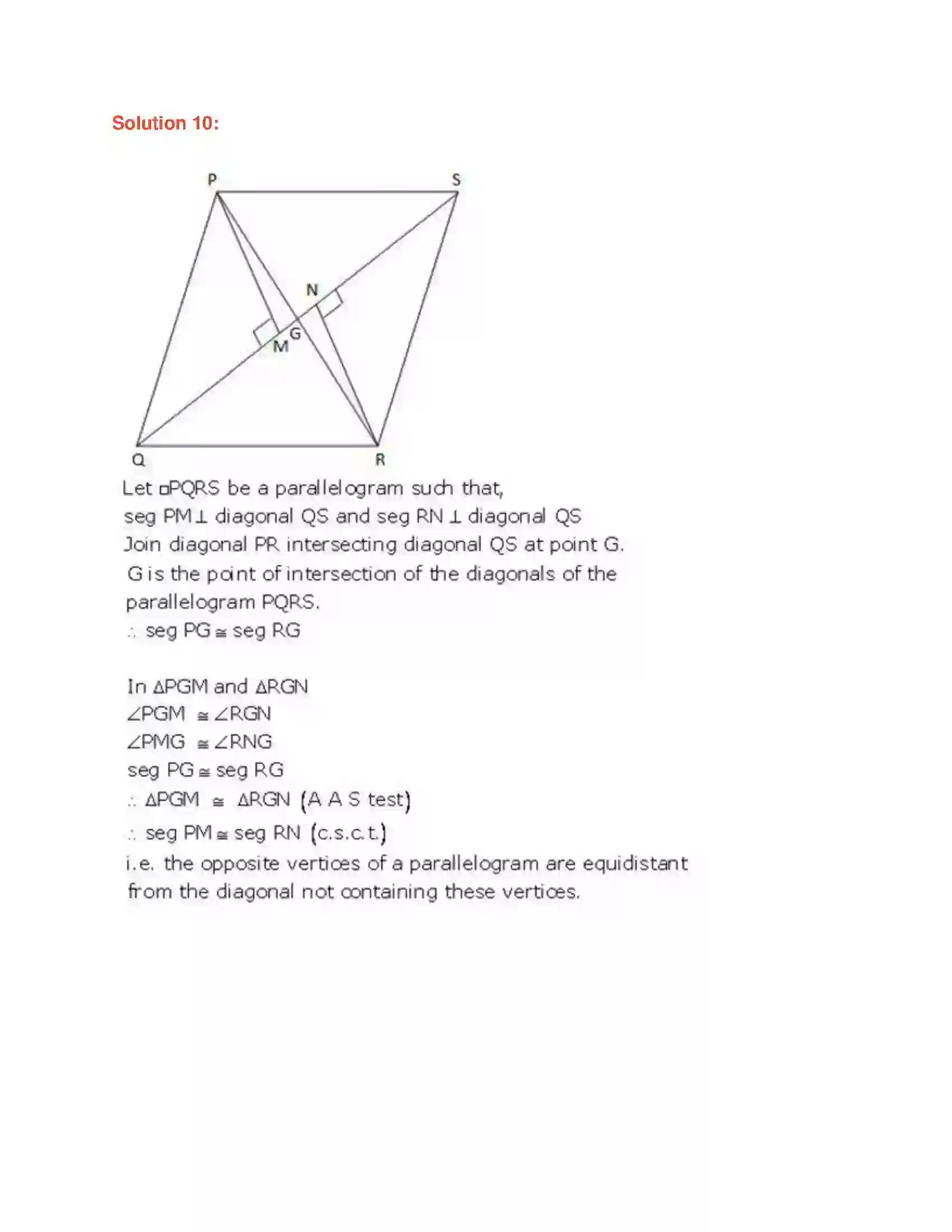 Maharashtra Board Class 9th Geometry Quadrilaterals Solution 10