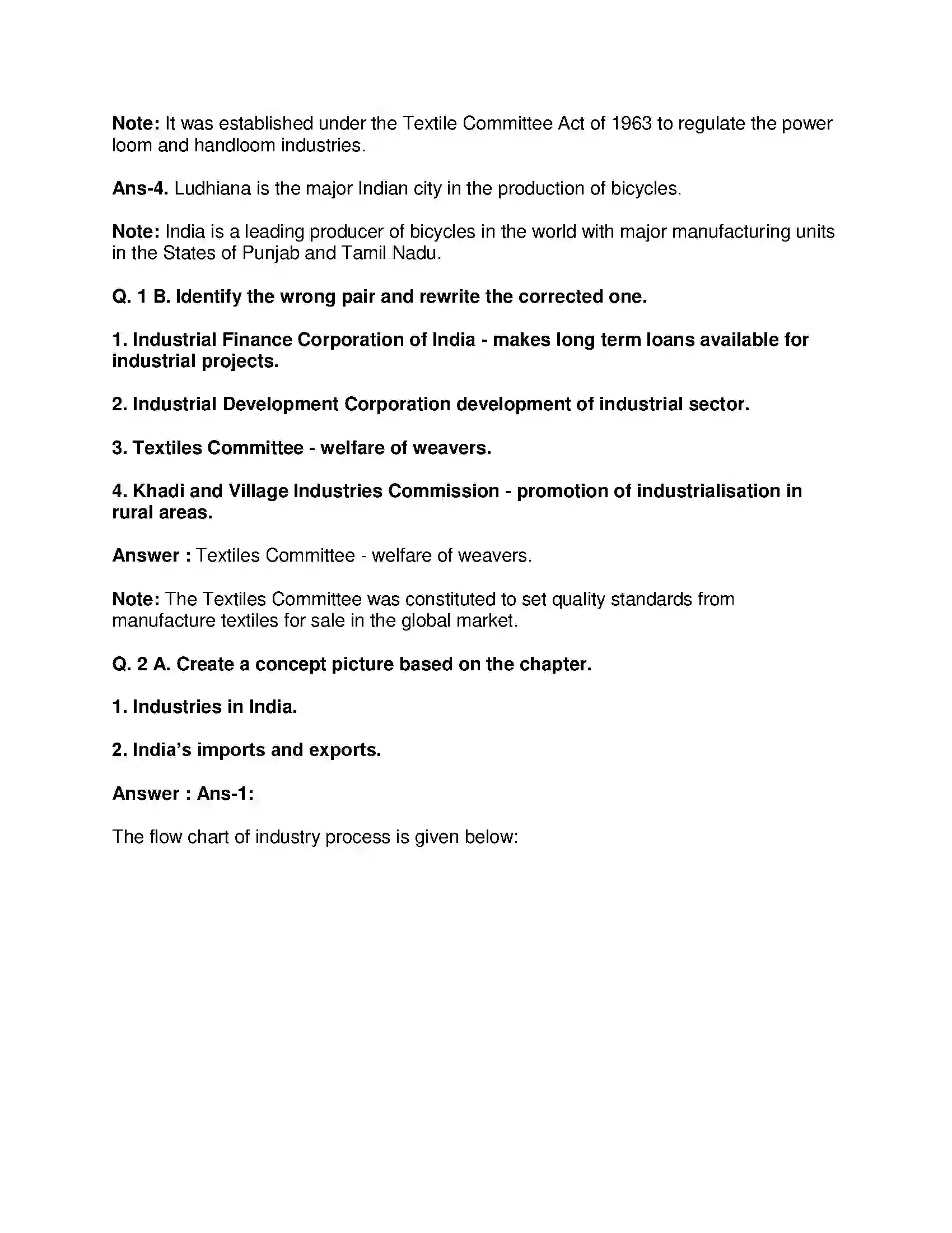 Maharashtra Board Class 9th History - English Medium Industry and Trade Solution 2