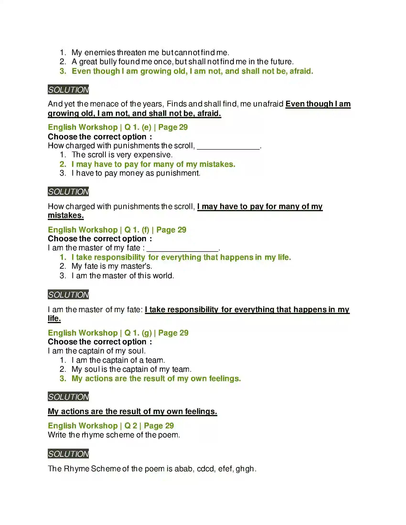 Maharashtra Board Class 9th Kumarbharati - English Medium 2.1 Invictus Solution 4