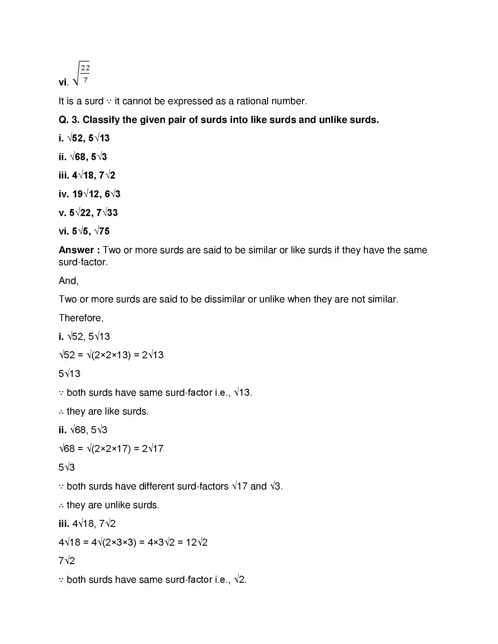 Maharashtra Board Class 9th Mathematics Part-I - English Medium Real Numbers Solution 15
