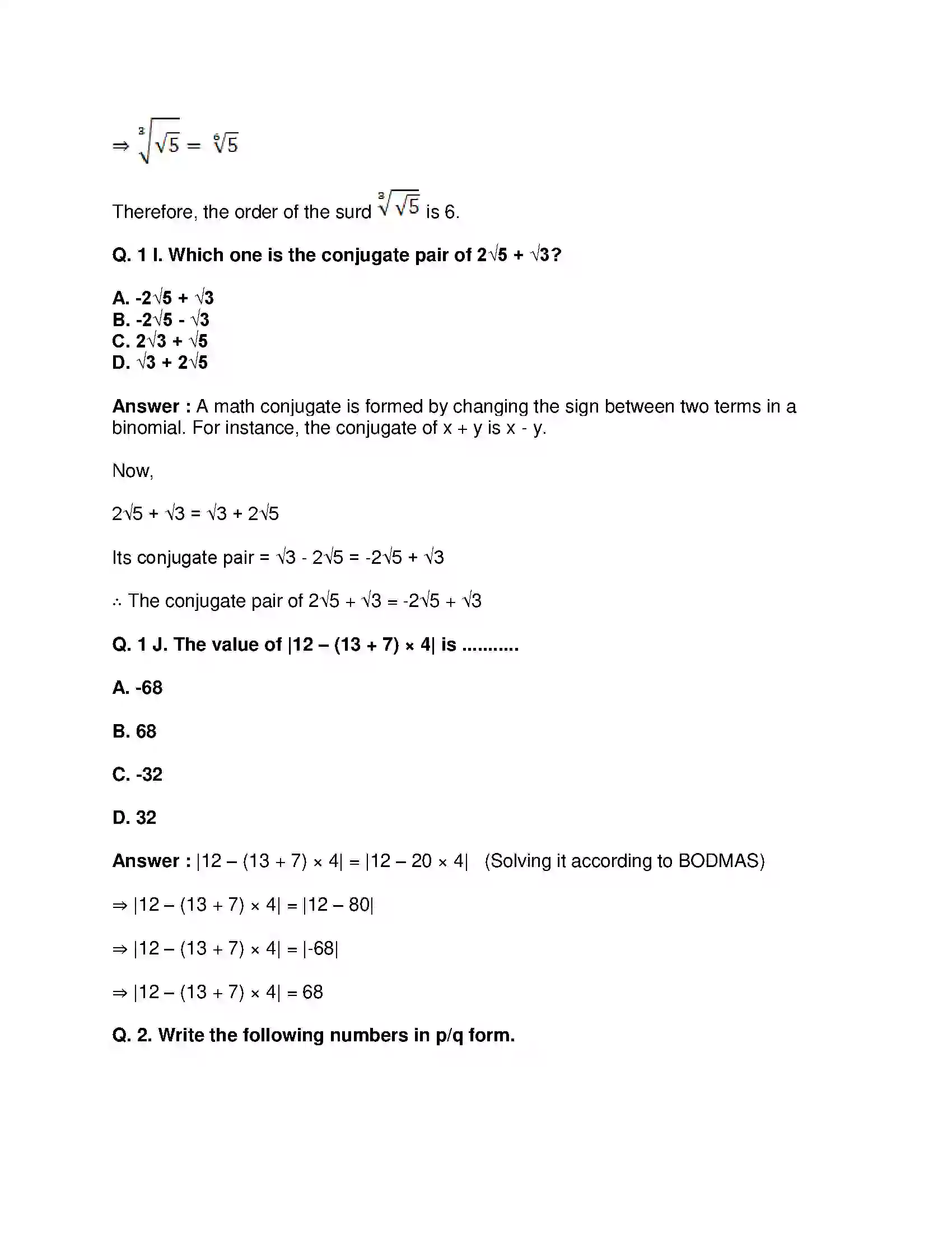 Maharashtra Board Class 9th Mathematics Part-I - English Medium Real Numbers Solution 35