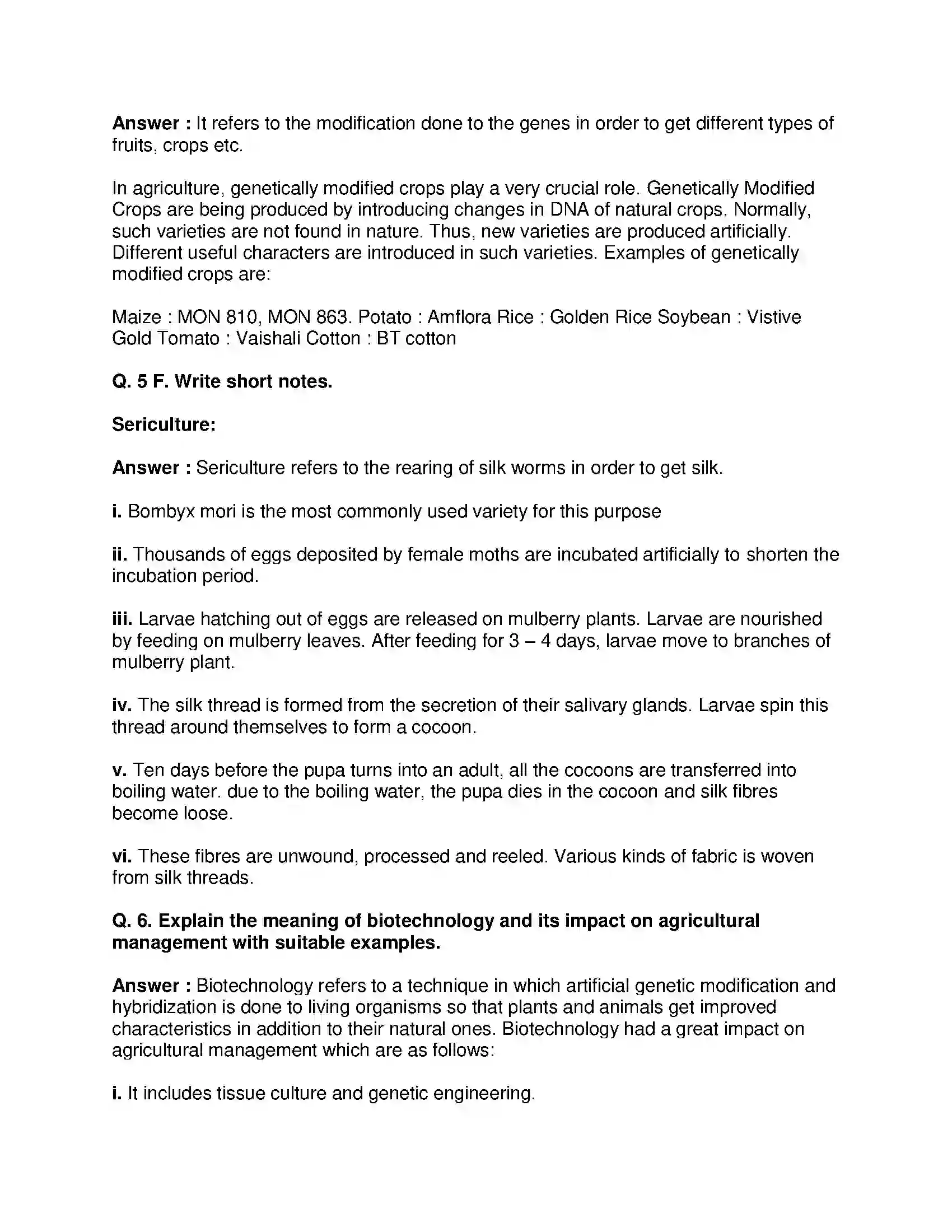 Maharashtra Board Class 9th Science & Technology - English Medium Introduction to Biotechnology Solution 4